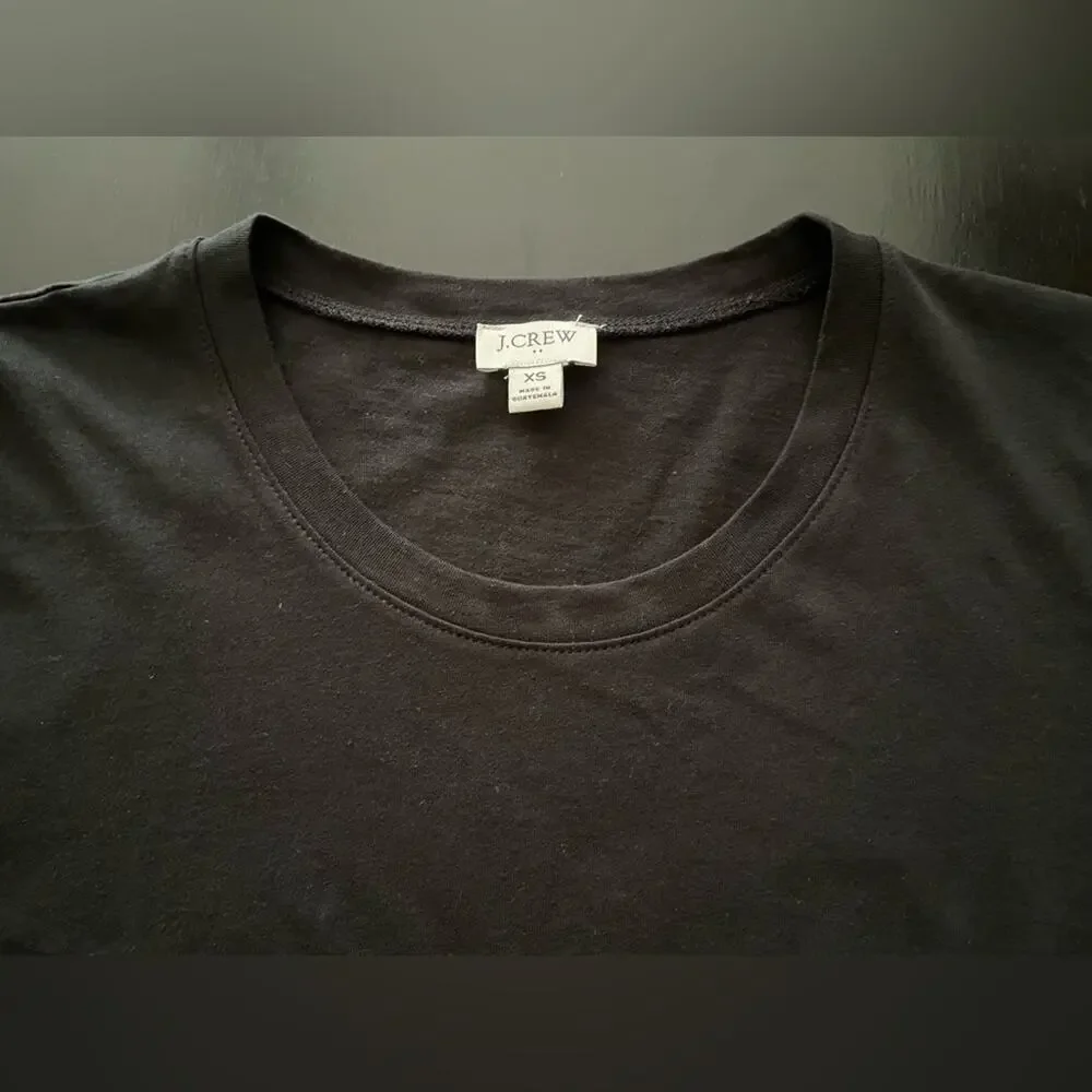 JCREW Black Short Sleeve Midi T-Shirt Dress sz XS